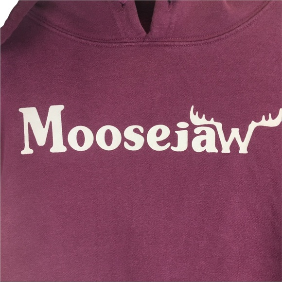 Women Moosejaw Long Sleeve Hoody Burgundy Top and Cream Logo Size: Small - Picture 3 of 10